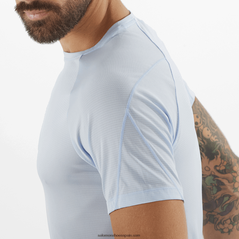 camiseta de manga corta para hombre - cross run Salomon 00B0PZ235 cambray azul/brezo