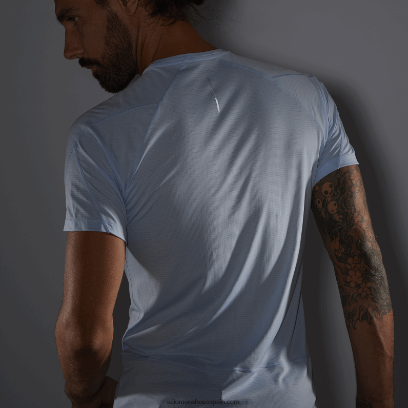 camiseta de manga corta para hombre - cross run Salomon 00B0PZ235 cambray azul/brezo