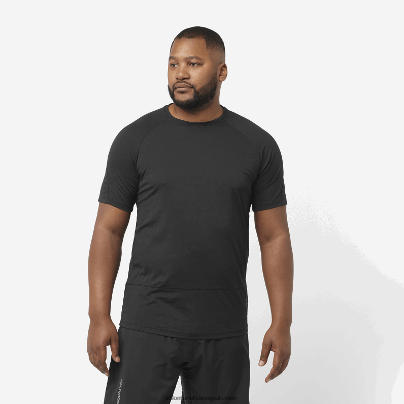 camiseta de manga corta para hombre - cross run Salomon 00B0PZ238 profundo negro