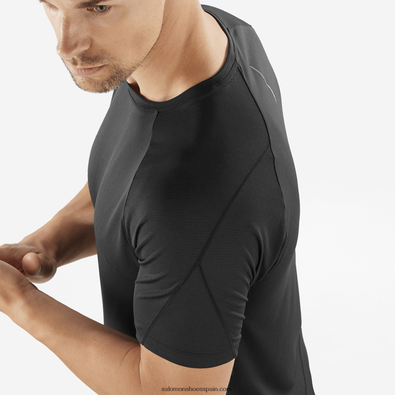 camiseta de manga corta para hombre - cross run Salomon 00B0PZ238 profundo negro