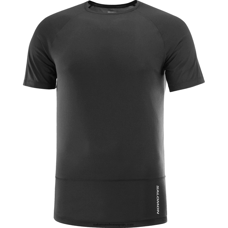 camiseta de manga corta para hombre - cross run Salomon 00B0PZ238 profundo negro