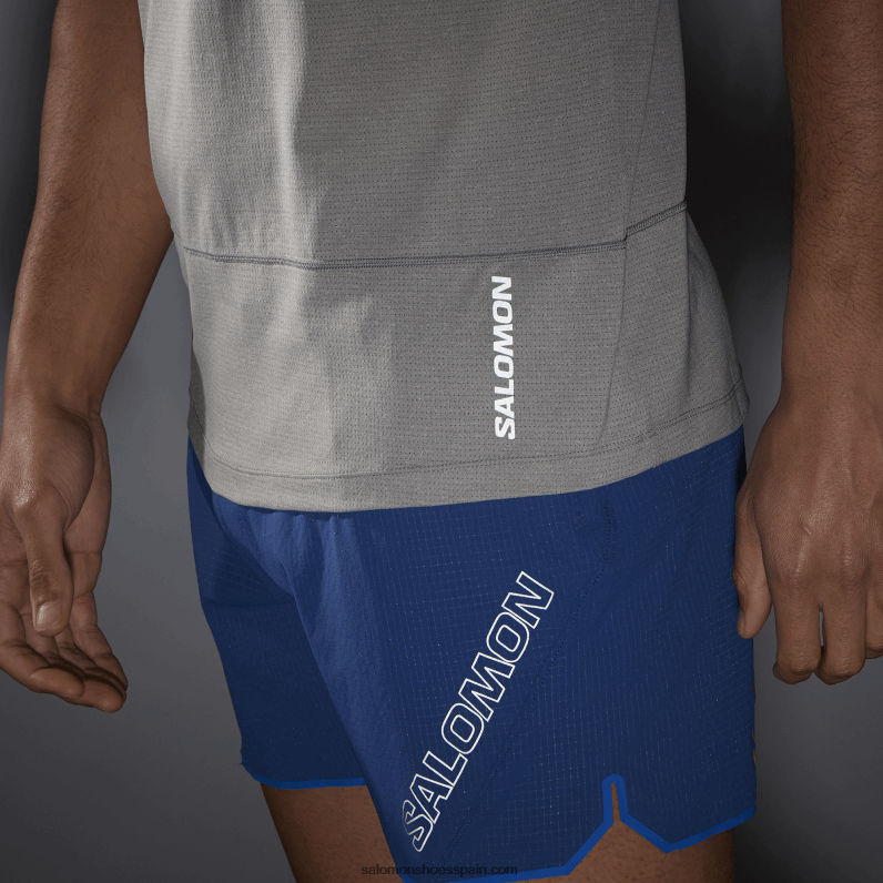 camiseta de manga corta para hombre - cross run Salomon 00B0PZ239 aleación/brezo