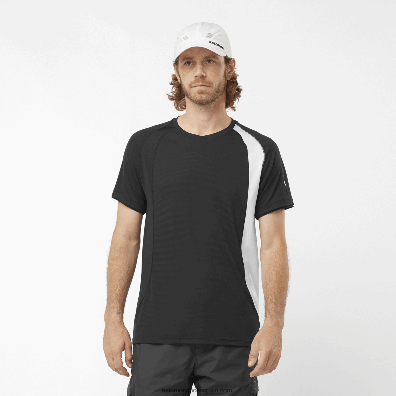 camiseta de manga corta para hombre - equipe Salomon 00B0PZ243 negro profundo/blanco