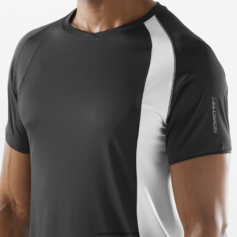 camiseta de manga corta para hombre - equipe Salomon 00B0PZ243 negro profundo/blanco