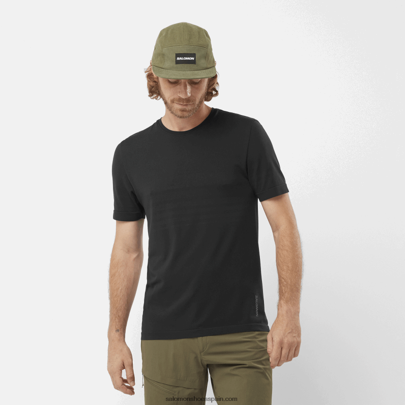 camiseta de manga corta para hombre - esencial sin costuras Salomon 00B0PZ245 profundo negro