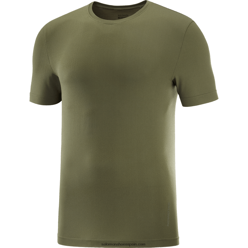 camiseta de manga corta para hombre - esencial sin costuras Salomon 00B0PZ246 hoja de parra/noche del bosque