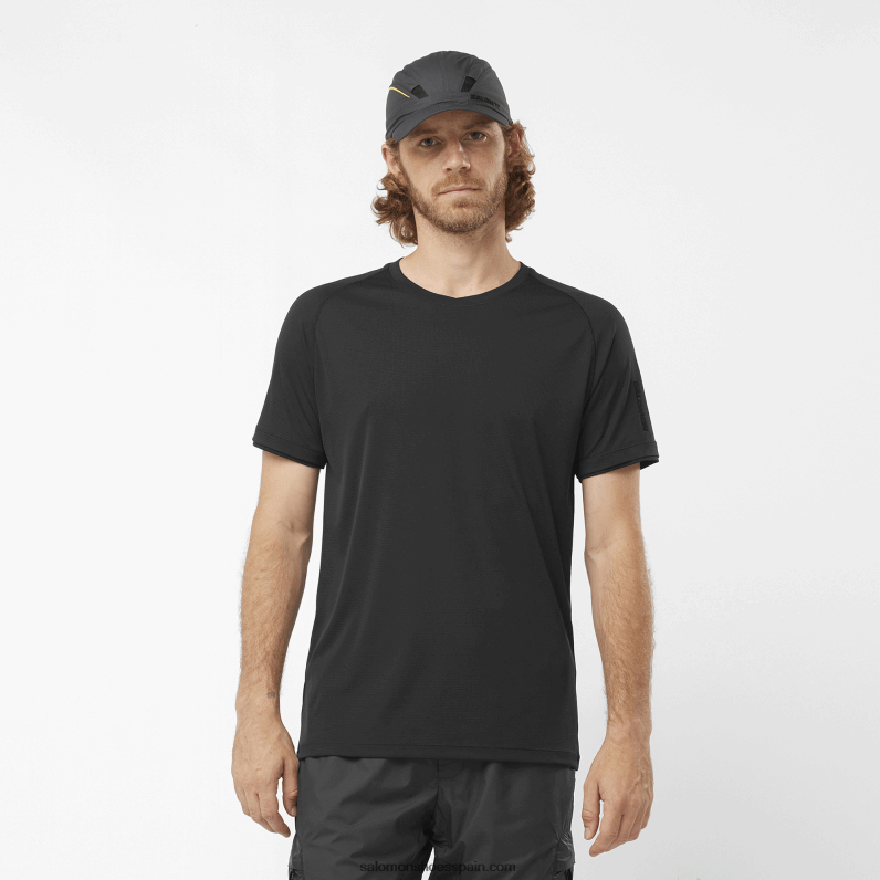 camiseta de manga corta para hombre - logotipo de equipe Salomon 00B0PZ1197 profundo negro