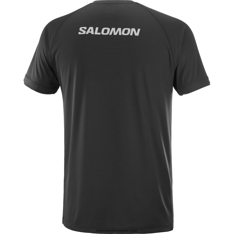camiseta de manga corta para hombre - logotipo de equipe Salomon 00B0PZ1197 profundo negro
