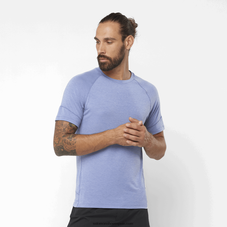 camiseta de manga corta para hombre - runlife Salomon 00B0PZ1198 señorío inglés/brezo