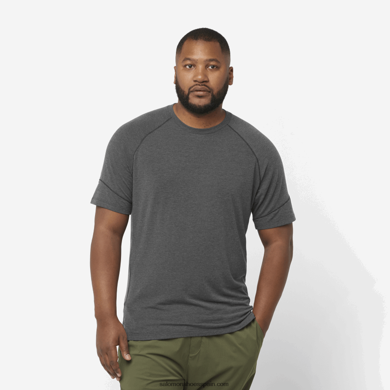 camiseta de manga corta para hombre - runlife Salomon 00B0PZ1200 negro profundo/brezo