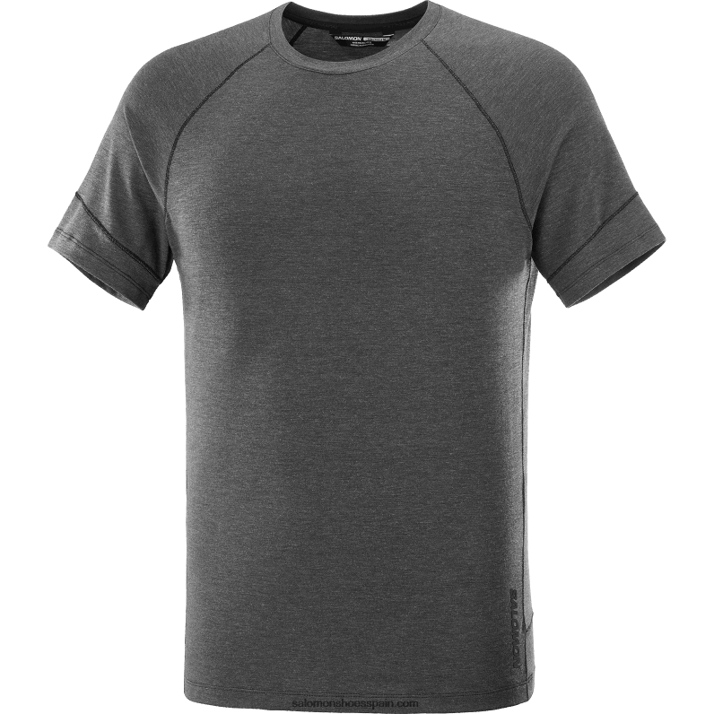 camiseta de manga corta para hombre - runlife Salomon 00B0PZ1200 negro profundo/brezo