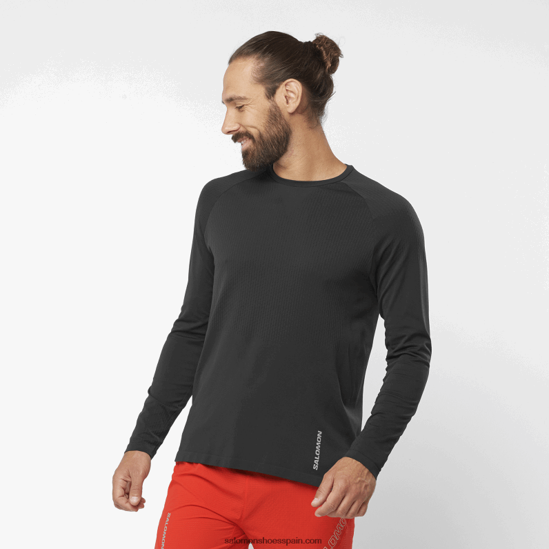 camiseta de manga larga para hombre - sense aero sin costuras Salomon 00B0PZ230 profundo negro