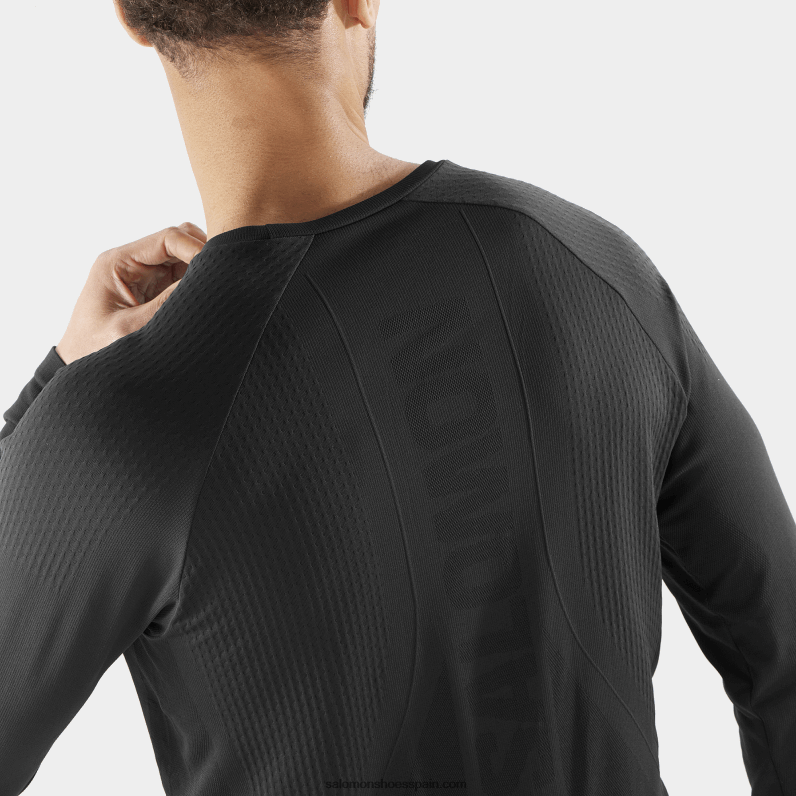 camiseta de manga larga para hombre - sense aero sin costuras Salomon 00B0PZ230 profundo negro