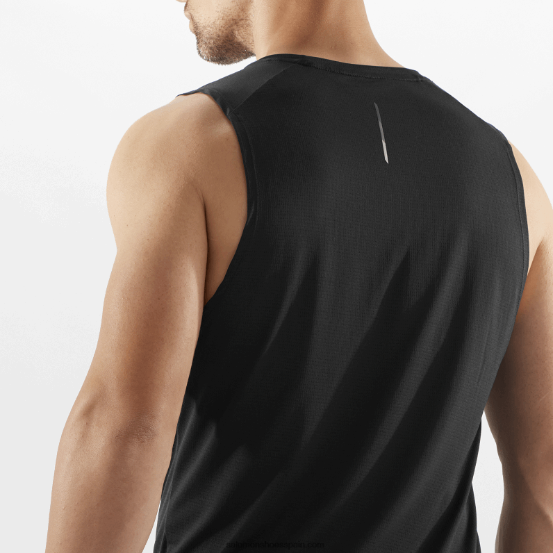 camiseta de tirantes para hombre - cross run Salomon 00B0PZ226 profundo negro
