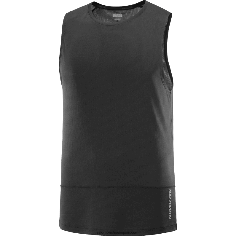 camiseta de tirantes para hombre - cross run Salomon 00B0PZ226 profundo negro