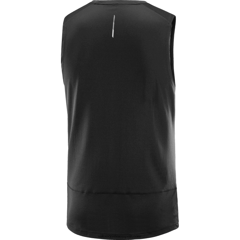 camiseta de tirantes para hombre - cross run Salomon 00B0PZ226 profundo negro