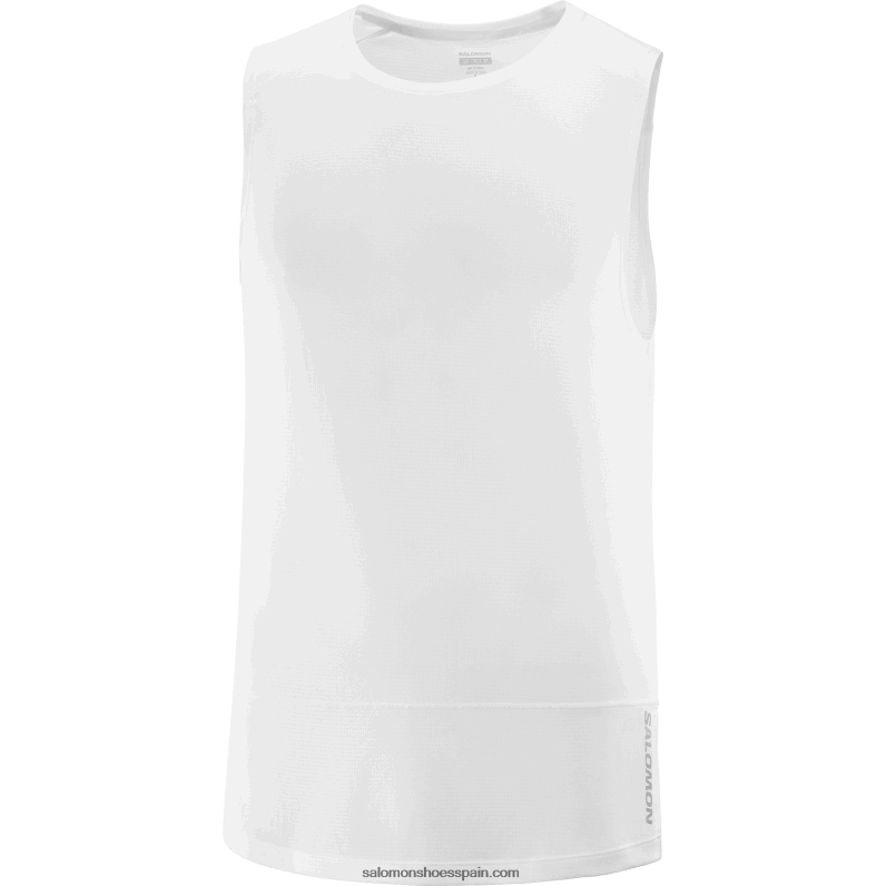 camiseta de tirantes para hombre - cross run Salomon 00B0PZ228 blanco