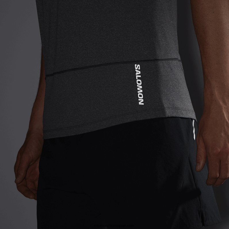 camiseta de tirantes para hombre - cross run Salomon 00B0PZ229 negro profundo/brezo