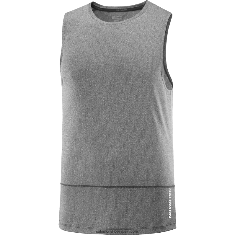 camiseta de tirantes para hombre - cross run Salomon 00B0PZ229 negro profundo/brezo