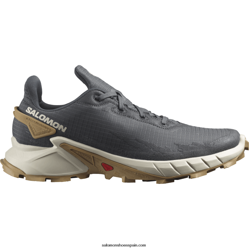 zapatillas de trail running para hombre - alphacross 4 Salomon 00B0PZ1483 ébano/día lluvioso/fantasma