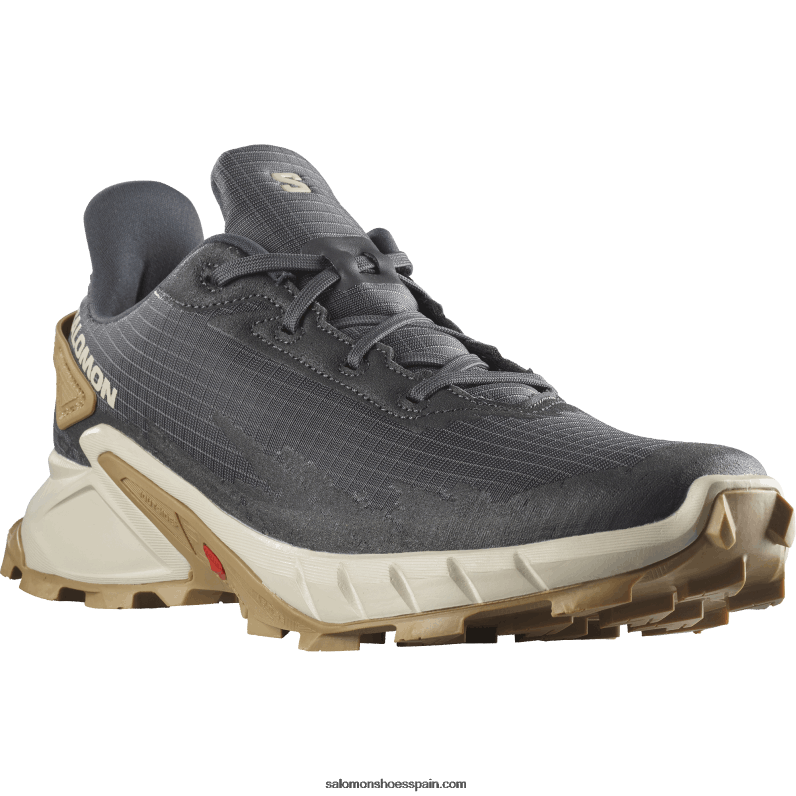 zapatillas de trail running para hombre - alphacross 4 Salomon 00B0PZ1483 ébano/día lluvioso/fantasma