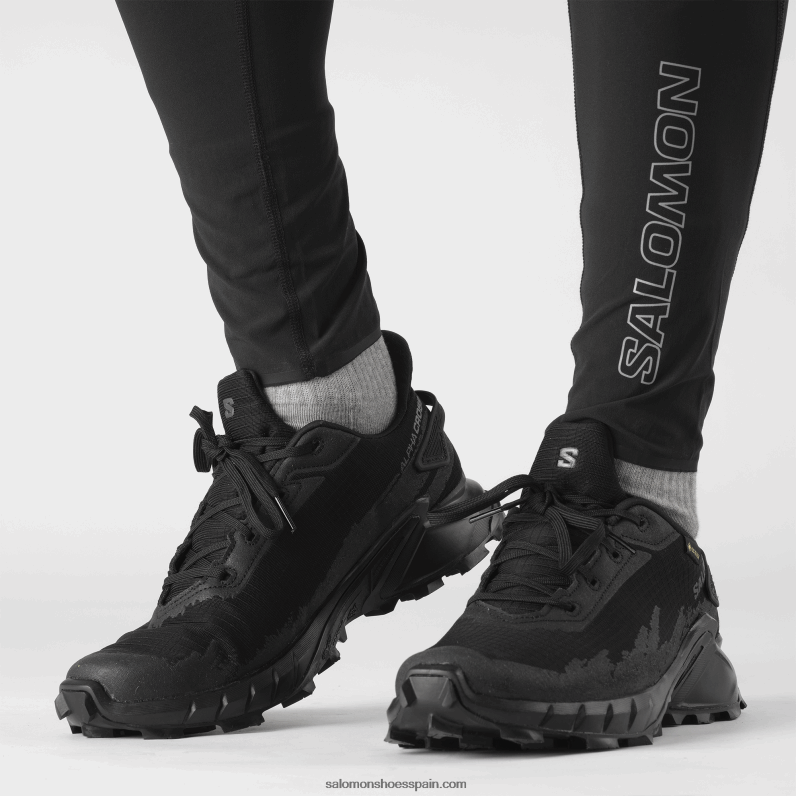 zapatillas de trail running para hombre - alphacross 4 gore-tex Salomon 00B0PZ1475 negro
