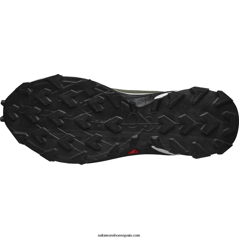 zapatillas de trail running para hombre - alphacross 4 gore-tex Salomon 00B0PZ1476 verde liquen profundo/hielo vainilla/noche oliva