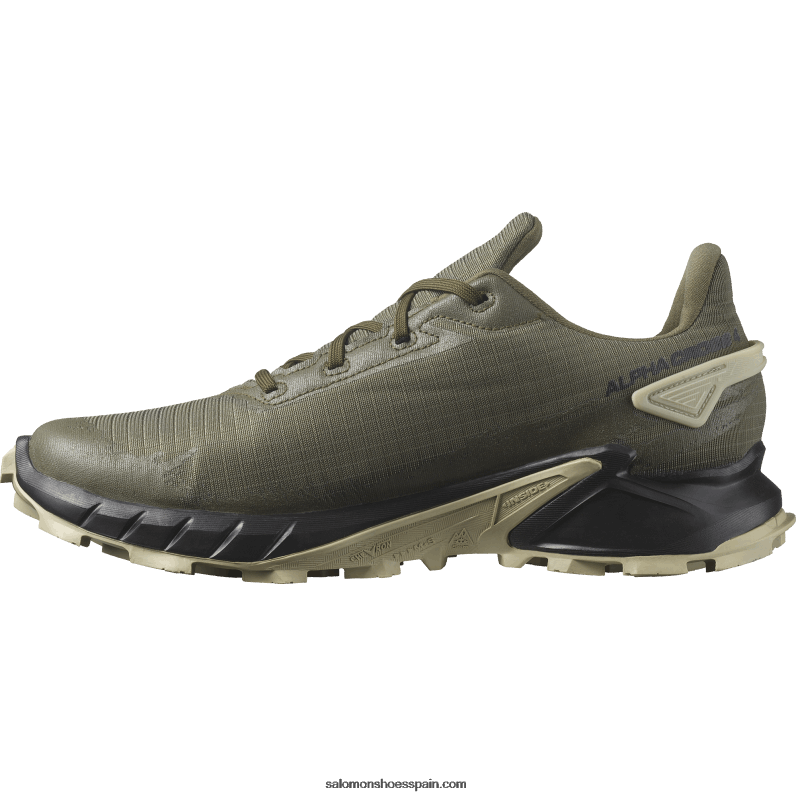 zapatillas de trail running para hombre - alphacross 4 gore-tex Salomon 00B0PZ1477 noche oliva/negro/gris musgo