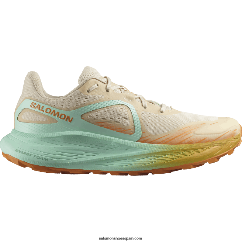 zapatillas de trail running para hombre - glide max tr Salomon 00B0PZ1446 arena blanqueada/yuca/pimienta naranja