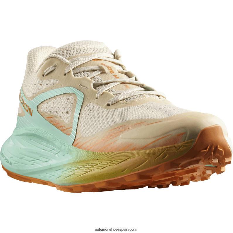 zapatillas de trail running para hombre - glide max tr Salomon 00B0PZ1446 arena blanqueada/yuca/pimienta naranja