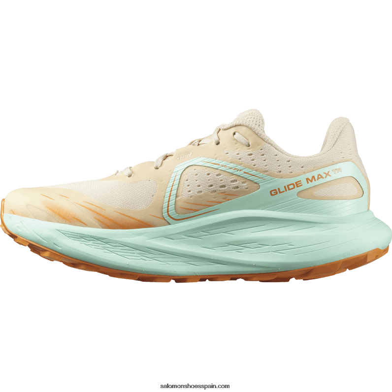 zapatillas de trail running para hombre - glide max tr Salomon 00B0PZ1446 arena blanqueada/yuca/pimienta naranja