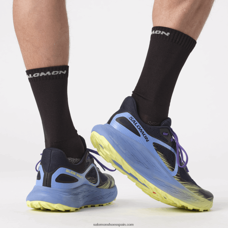zapatillas de trail running para hombre - glide max tr Salomon 00B0PZ1448 cielo granada/zafiro oscuro/lima soleado