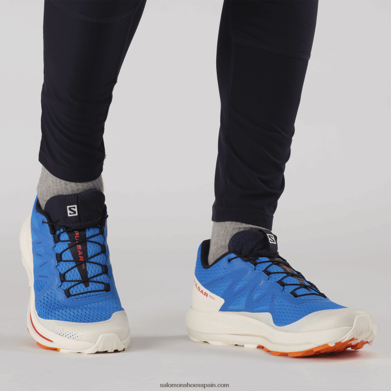 zapatillas de trail running para hombre - pulsar trail Salomon 00B0PZ1458 Banderines índigo/hielo vainilla/naranja vibrante