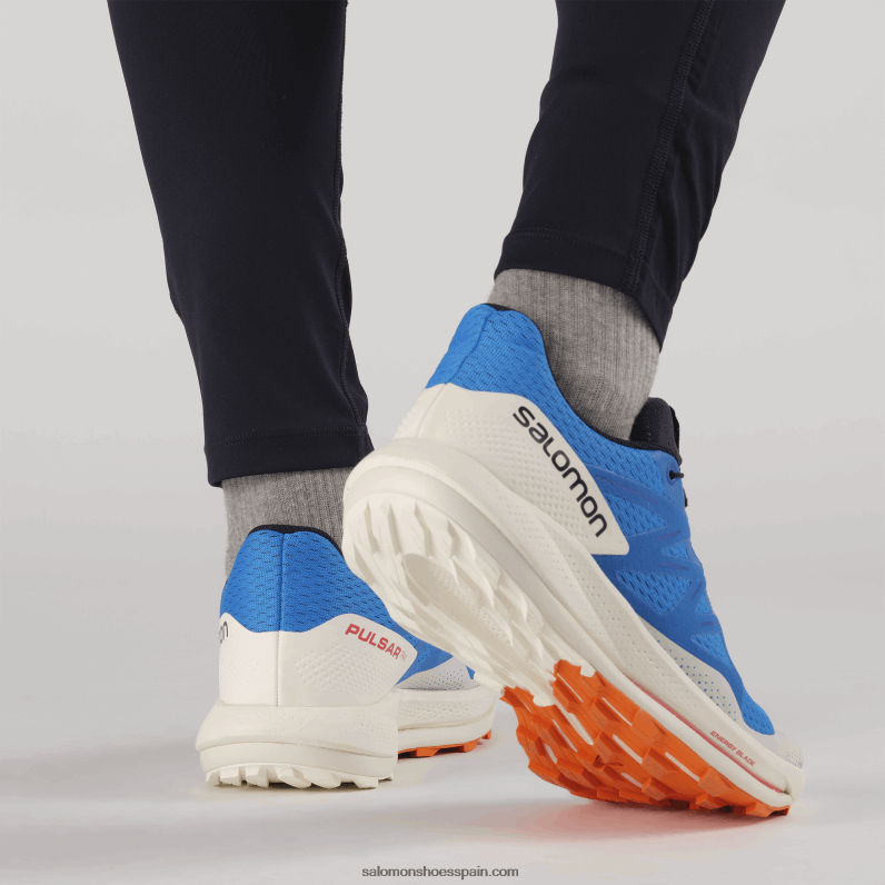 zapatillas de trail running para hombre - pulsar trail Salomon 00B0PZ1458 Banderines índigo/hielo vainilla/naranja vibrante