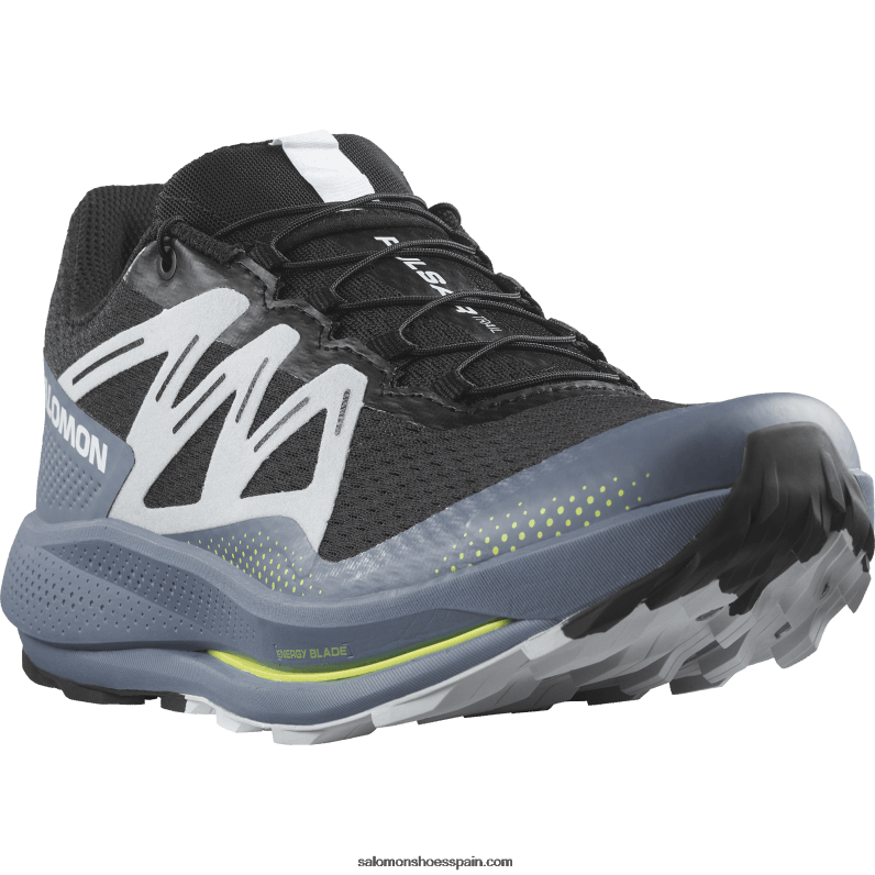 zapatillas de trail running para hombre - pulsar trail Salomon 00B0PZ1459 negro/azul china/hielo ártico