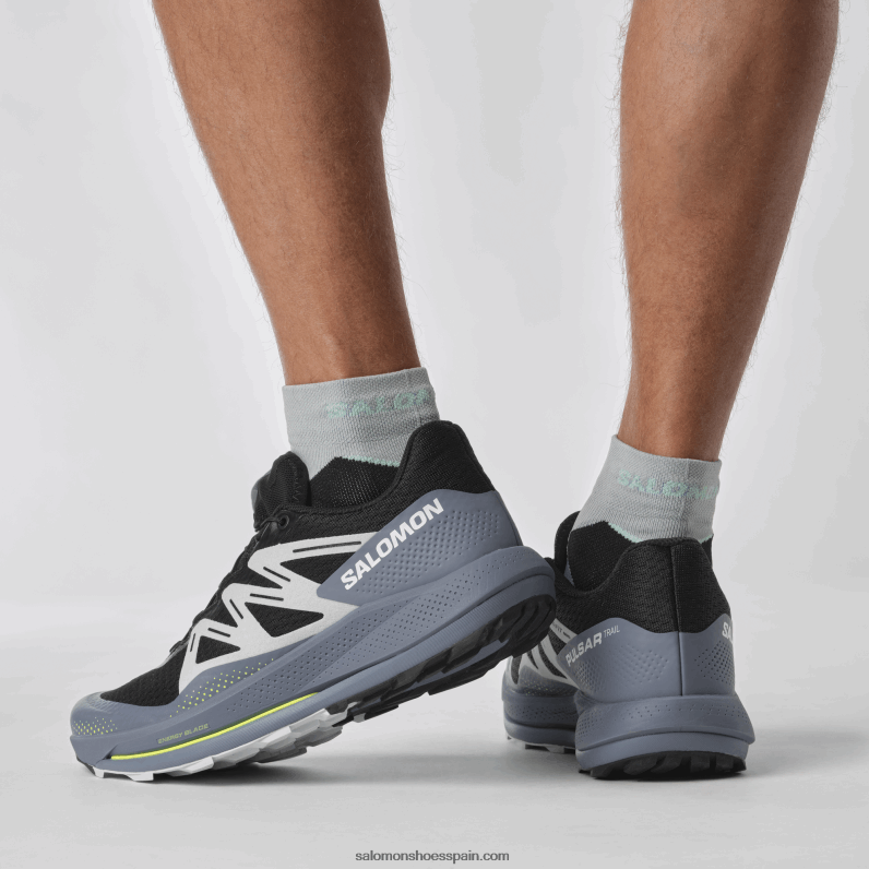 zapatillas de trail running para hombre - pulsar trail Salomon 00B0PZ1459 negro/azul china/hielo ártico