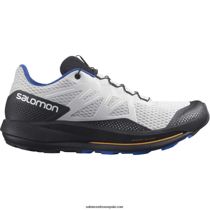 zapatillas de trail running para hombre - pulsar trail Salomon 00B0PZ1461 roca lunar/negro/azul deslumbrante