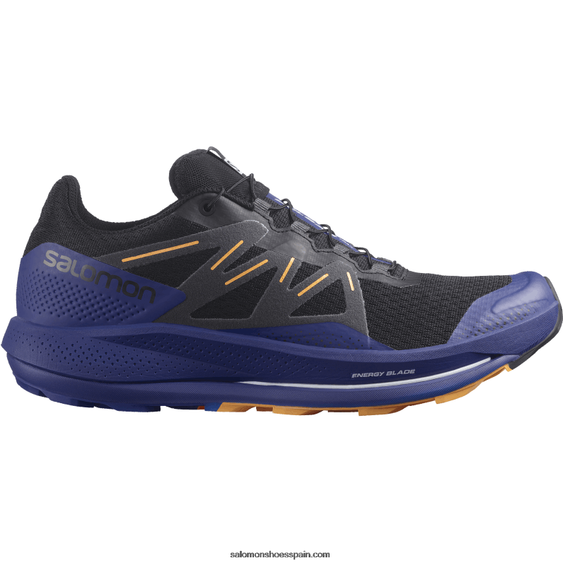 zapatillas de trail running para hombre - pulsar trail Salomon 00B0PZ1462 negro/azul clemátide/naranja resplandeciente