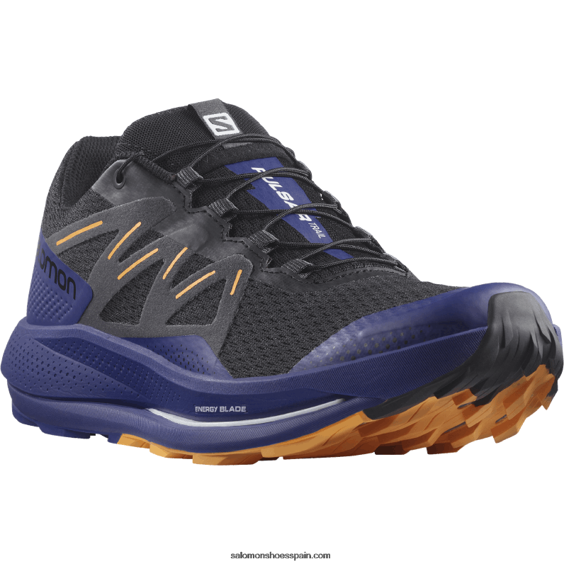 zapatillas de trail running para hombre - pulsar trail Salomon 00B0PZ1462 negro/azul clemátide/naranja resplandeciente