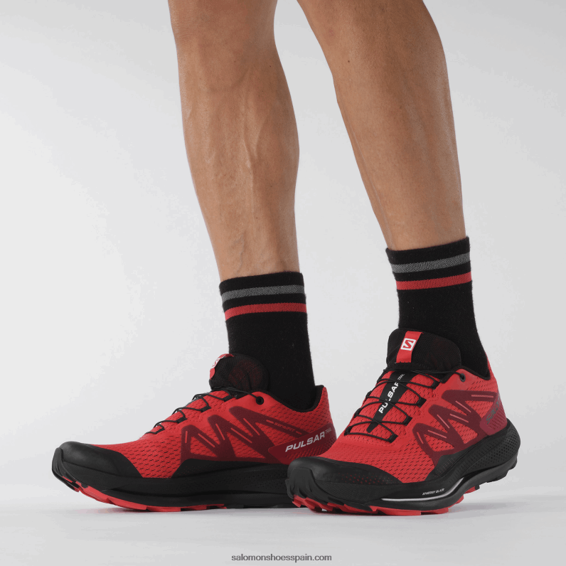 zapatillas de trail running para hombre - pulsar trail Salomon 00B0PZ1463 rojo amapola/rojo ciclismo/negro