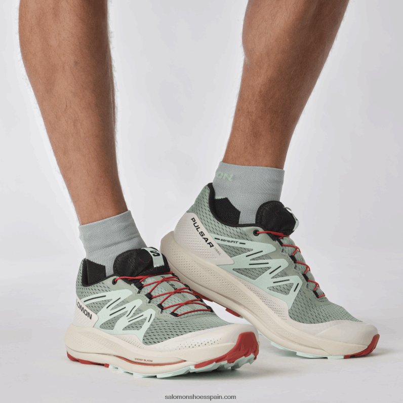 zapatillas de trail running para hombre - pulsar trail Salomon 00B0PZ1464 nenúfar/agua blanqueada/salsa picante