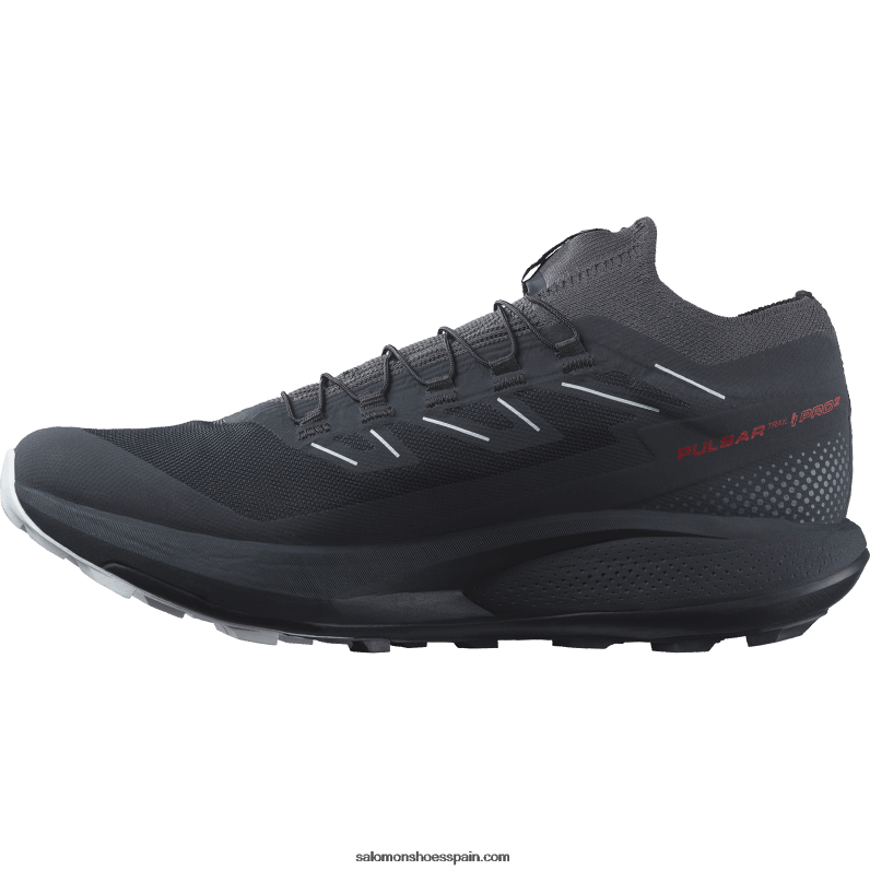 zapatillas de trail running para hombre - pulsar trail pro 2 Salomon 00B0PZ1436 carbón/rojo fuego/hielo ártico