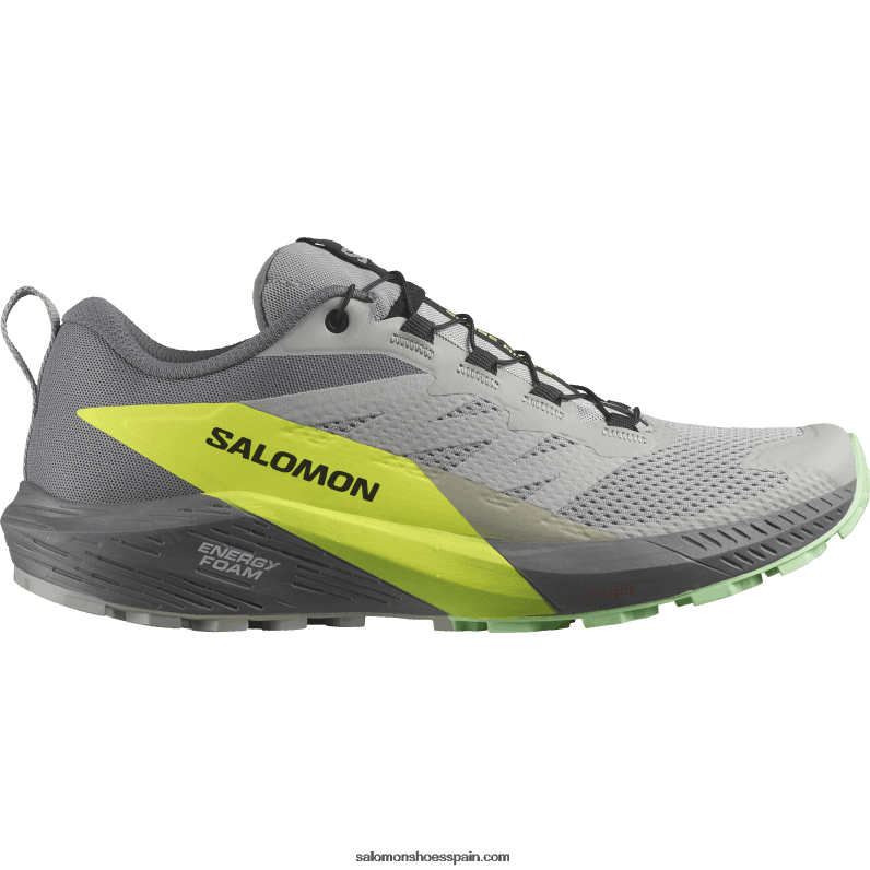 zapatillas de trail running para hombre - sense ride 5 Salomon 00B0PZ1431 aleación/sombra silenciosa/amarillo de seguridad