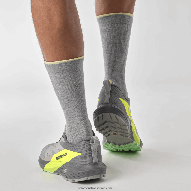 zapatillas de trail running para hombre - sense ride 5 Salomon 00B0PZ1431 aleación/sombra silenciosa/amarillo de seguridad