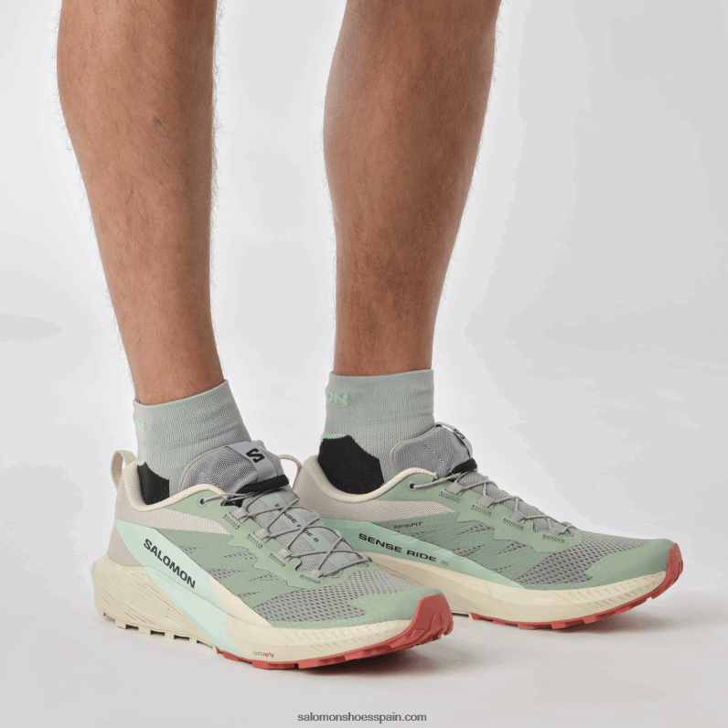 zapatillas de trail running para hombre - sense ride 5 Salomon 00B0PZ1433 nenúfar/día lluvioso/aguamarina blanqueada
