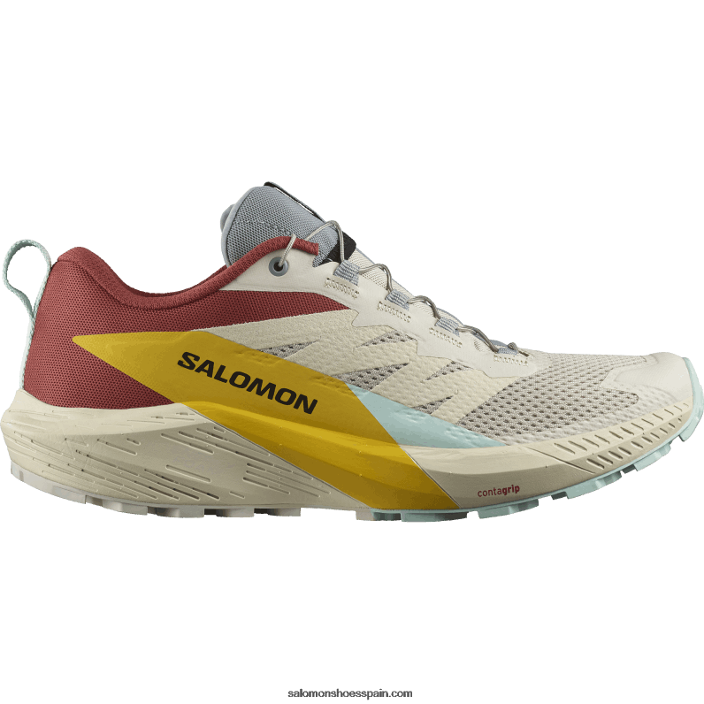 zapatillas de trail running para hombre - sense ride 5 Salomon 00B0PZ1435 día lluvioso/salsa picante/fresia
