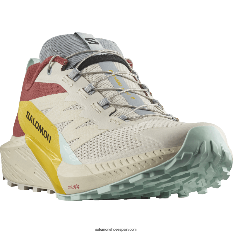 zapatillas de trail running para hombre - sense ride 5 Salomon 00B0PZ1435 día lluvioso/salsa picante/fresia