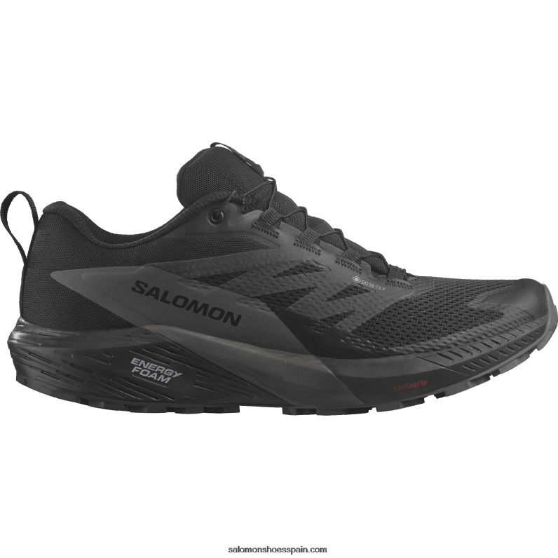 zapatillas de trail running para hombre - sense ride 5 gore-tex Salomon 00B0PZ1444 negro/imán