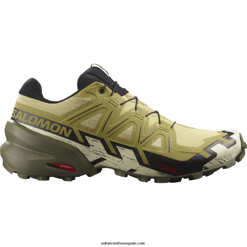 zapatillas de trail running para hombre - speedcross 6 Salomon 00B0PZ1450 verde puerro/negro/arena blanqueada
