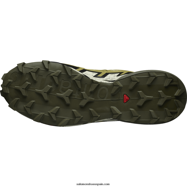 zapatillas de trail running para hombre - speedcross 6 Salomon 00B0PZ1450 verde puerro/negro/arena blanqueada